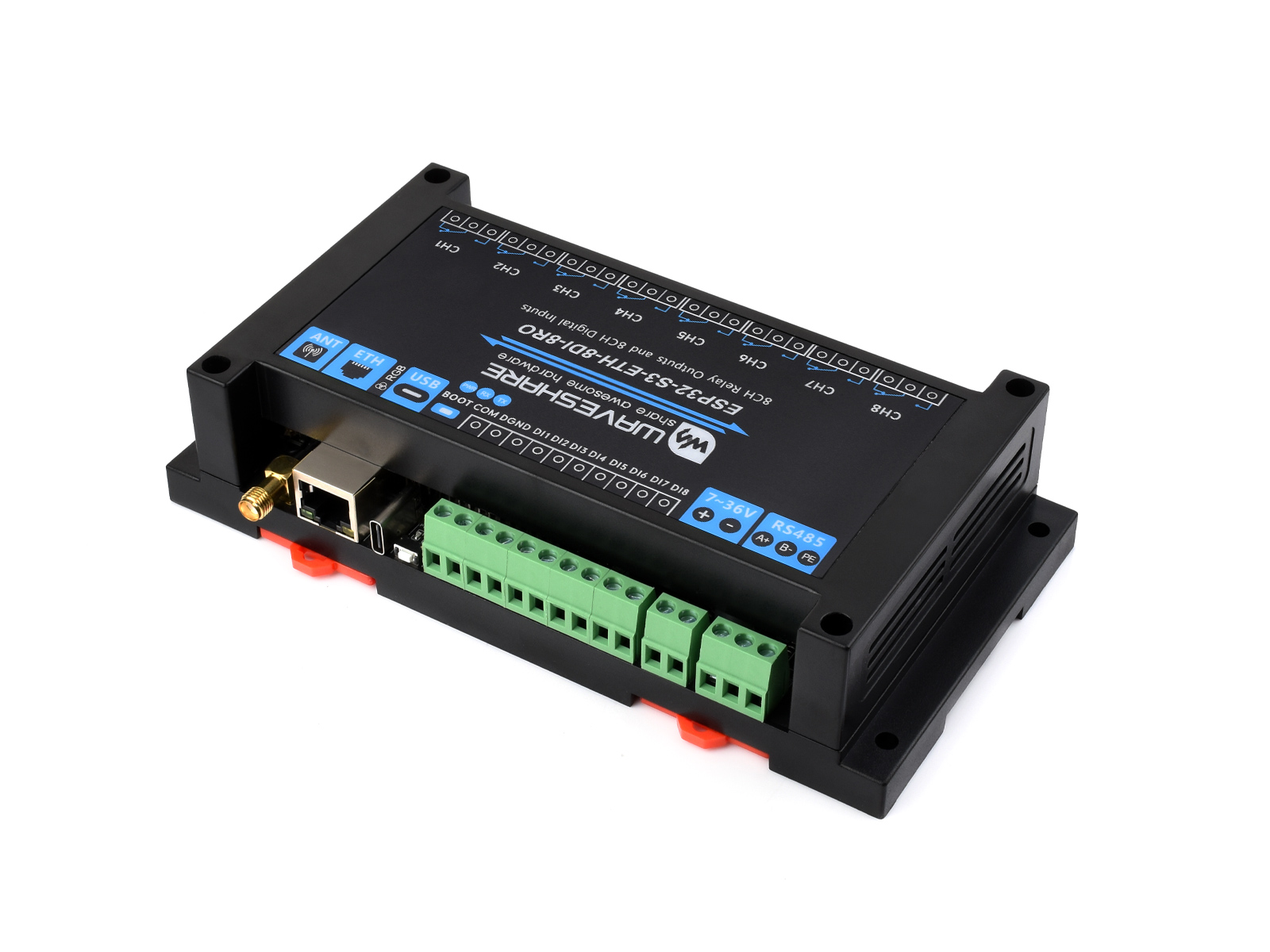 Waveshare Industrial 8-Channel - огляд і ціна Esp32 Uart Module